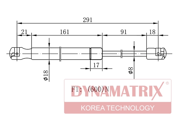 Амортизатор багажника DYNAMATRIX-KOREA DGS031370