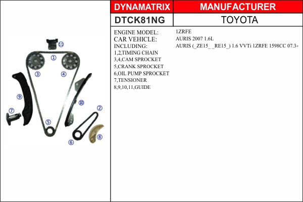 Комплект цепи грм DYNAMATRIX-KOREA DTCK81NG