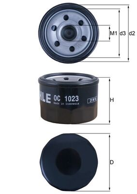 Масляный фильтр MAHLE/KNECHT OC1023