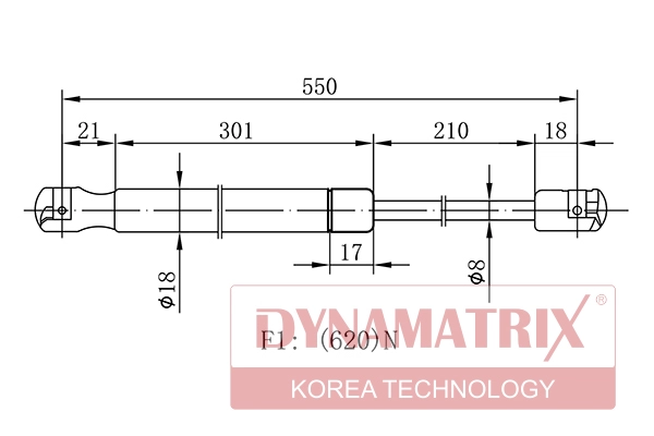 Амортизатор крышки багажника DYNAMATRIX-KOREA DGS7857RZ
