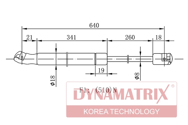 Амортизатор багажника DYNAMATRIX-KOREA DGS0421VG