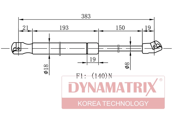 Амортизатор багажника заднее стекло DYNAMATRIX-KOREA DGS006963