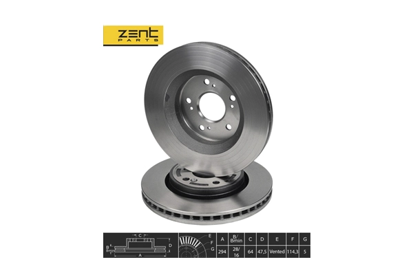 Диск тормозной передний ZENTPARTS Z06020