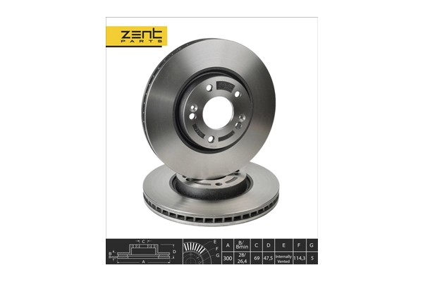 Диск тормозной передний ZENTPARTS Z05986