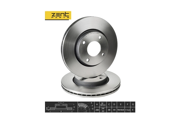 Диск тормозной передний ZENTPARTS Z06042