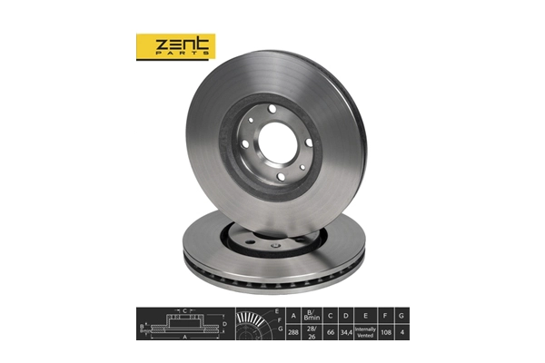 Диск тормозной передний ZENTPARTS Z06226