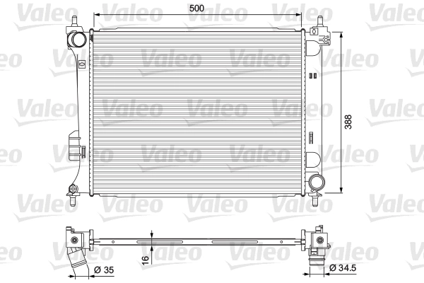 Радиатор системы охлаждения VALEO 701729