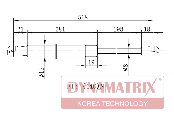 Амортизатор багажника DYNAMATRIX-KOREA DGS016723