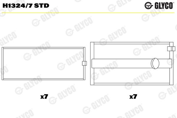 Подшипник коленвала GLYCO H1324/7 STD