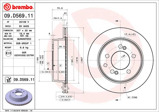 Disc BREMBO 09.D569.11