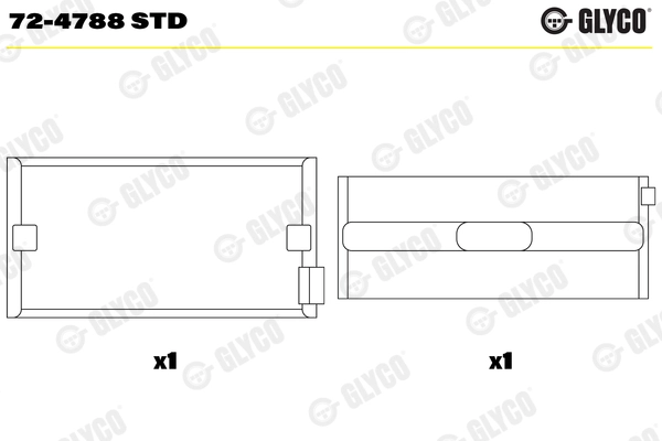 Подшипник коленвала GLYCO 72-4788 STD