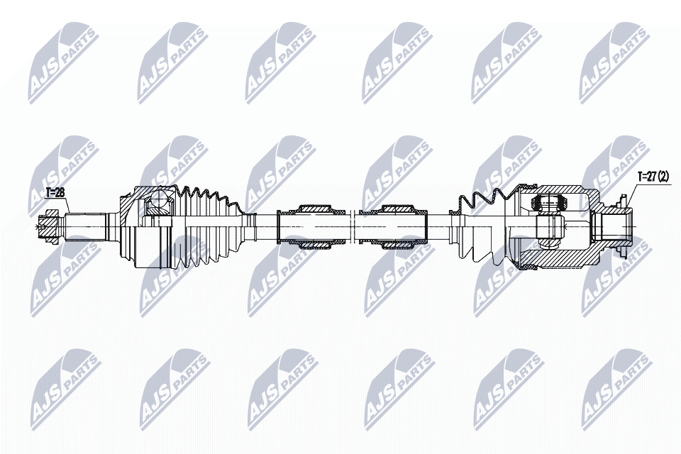 Полуось honda civic x cvt 16- левая NTY NPW-HD-075