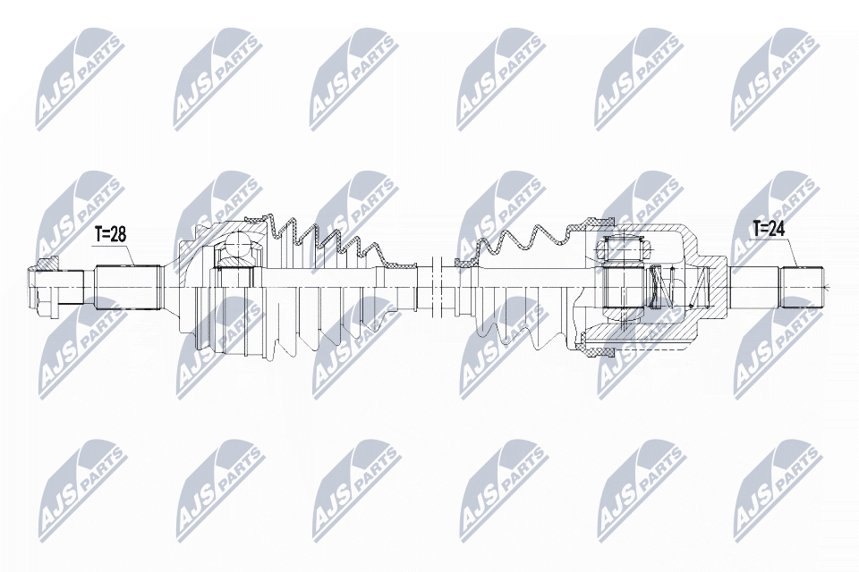 Полуось peugeot 308 ii 1.2thp 110km be4r/mb6 16- 1.2vti be4r 13-1.6hdi 13- левая NTY NPW-PE-023