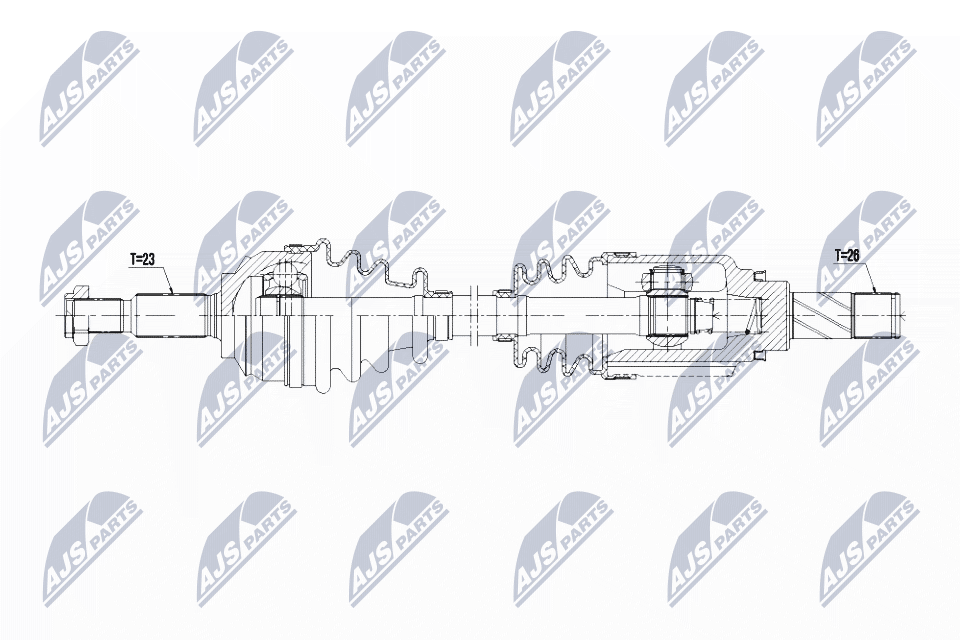 Полуось renault captur 0.9tce 13- левая NTY NPW-RE-063