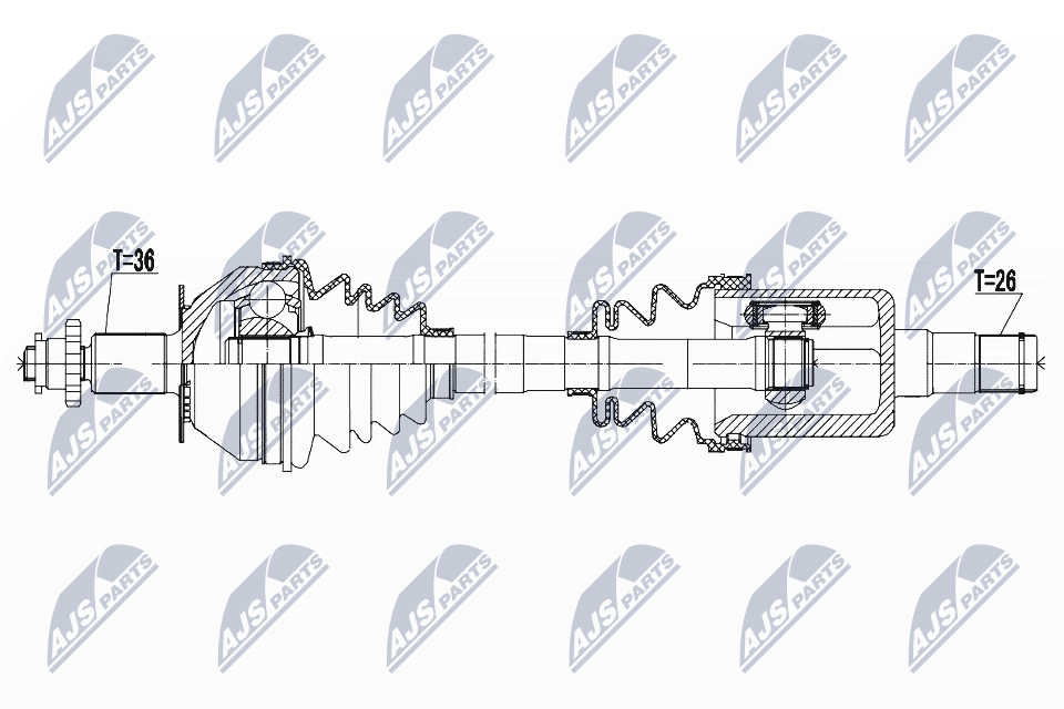 Полуось vw polo 1.41.6 06-09 skoda fabia ii 1.6 07-14 roomster 1.6 NTY NPW-VW-125