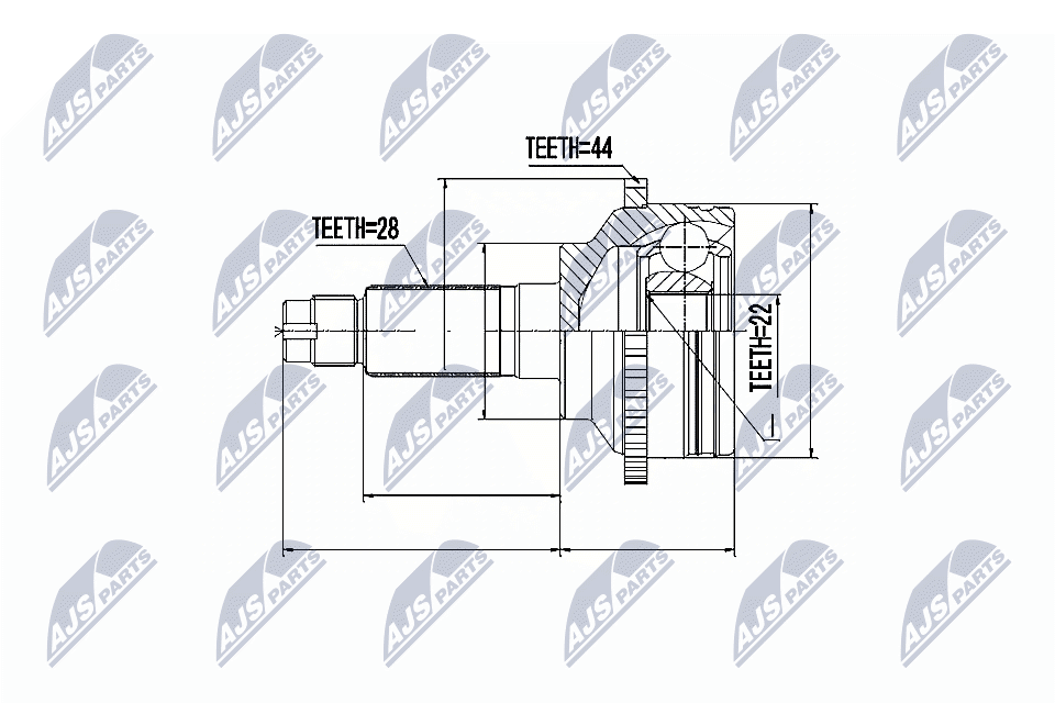 Шрус наружн. к-кт mazda 626 gf 1.8i 16v 97- xedos-6 1.6 92- +abs44t NTY NPZ-MZ-031