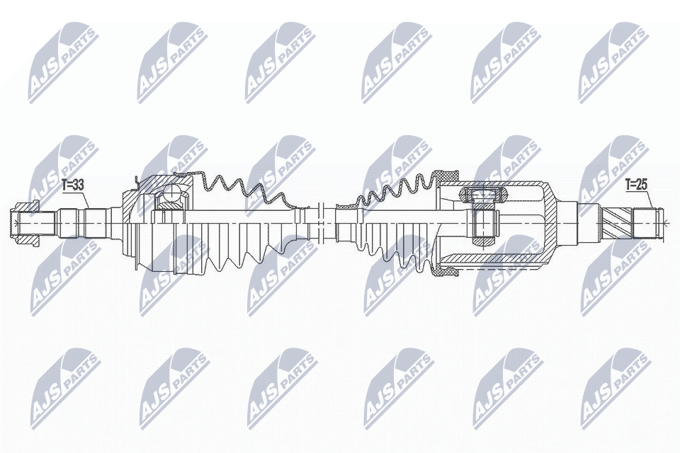 Полуось chevrolet cruze 1.4 09- мкпп левая NTY NPW-DW-031