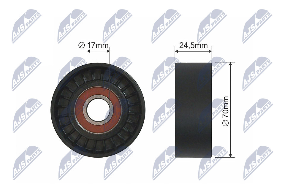 Ролик vw caddy 01- crafter 06-15 golf vi jetta 05- passat 05- polo 02- sharan 10- tiguan 07-1 NTY RNK-VW-001