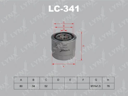 Масляный фильтр LYNXAUTO LC341