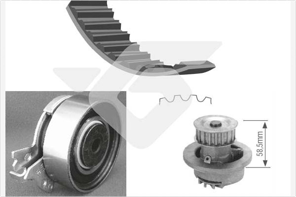 Комплект грм (с помпой) HUTCHINSON KH60WP02