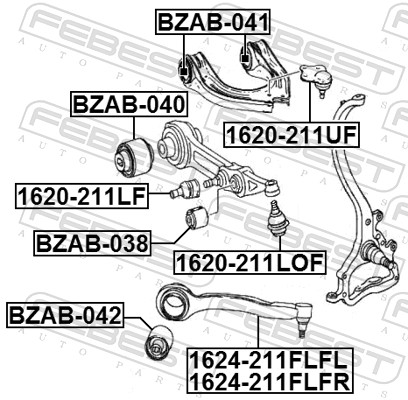 1624-211flfl рычаг передний нижний левый FEBEST 1624-211FLFL