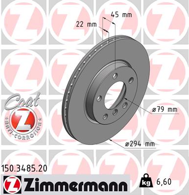 Тормозные диски ZIMMERMANN 150.3485.20