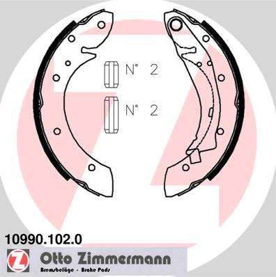 Тормозные колодки задние (барабанные) ZIMMERMANN 10990.102.0