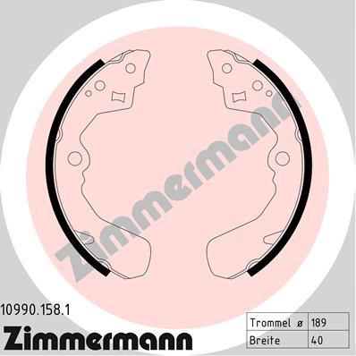 Колодки ручника ZIMMERMANN 10990.158.1