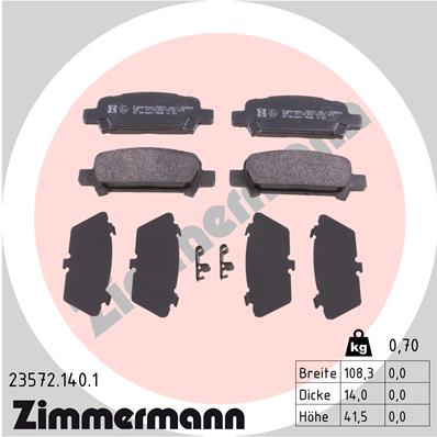 Тормозные колодки ZIMMERMANN 23572.140.1