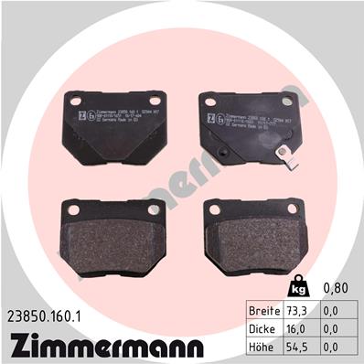Тормозные колодки ZIMMERMANN 23850.160.1