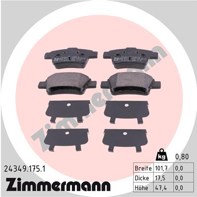 Тормозные колодки ZIMMERMANN 24349.175.1