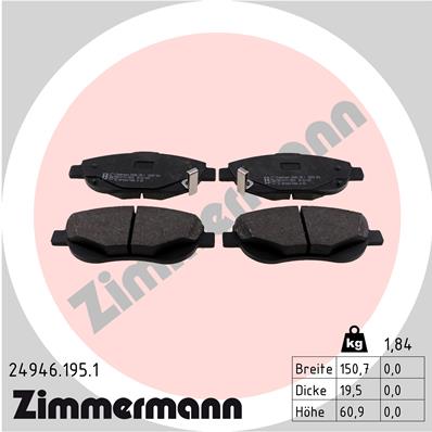 Тормозные колодки ZIMMERMANN 24946.195.1
