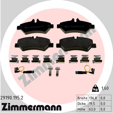 Тормозные колодки ZIMMERMANN 29190.195.2