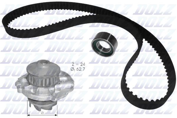 Комплект грм (с помпой) DOLZ KD022