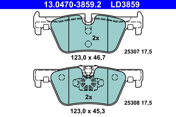 Тормозные колодки ATE 13.0470-3859.2