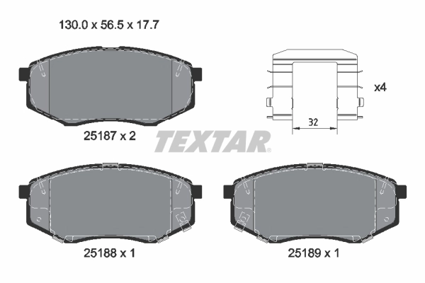 Тормозные колодки TEXTAR 2518701