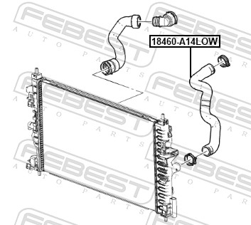 18460-a14low патрубок системы охлаждения FEBEST 18460-A14LOW
