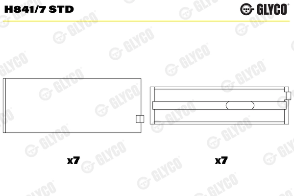 Вкладыши коренные h841/7-std glyco truck GLYCO H 841/7 STD