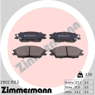 Тормозные колодки ZIMMERMANN 21012.150.2