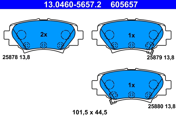 Колодки тормозные дисковые ATE 13.0460-5657.2