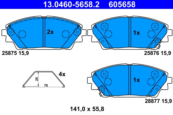 Тормозные колодки ATE 13.0460-5658.2