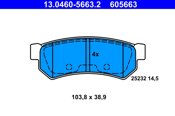 Колодки тормозные дисковые ATE 13.0460-5663.2