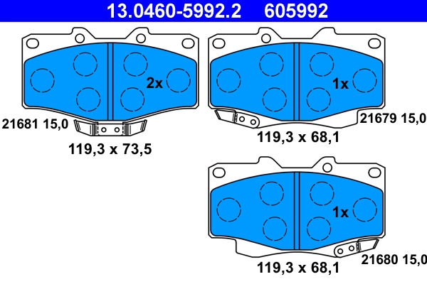 Тормозные колодки ATE 13.0460-5992.2