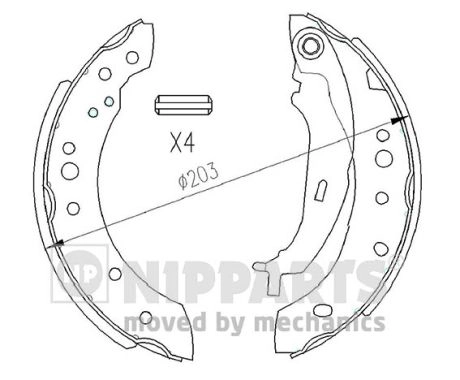 Комплект тормозных колодок NIPPARTS N3505043