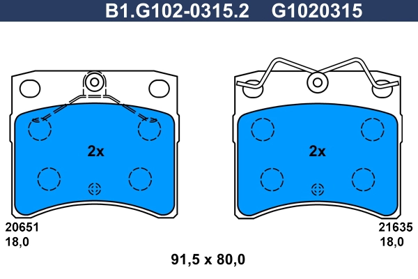 Колодки тормозные GALFER B1G10203152