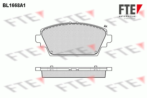 Комплект тормозных колодок дисковый тормоз FTE BL1668A1
