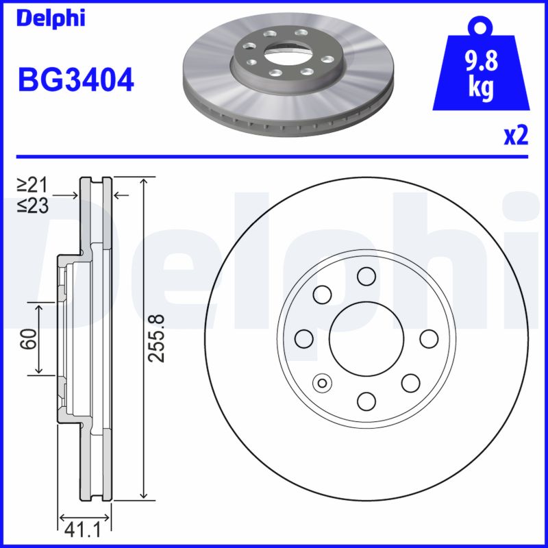 Диск тормозной DELPHI BG3404