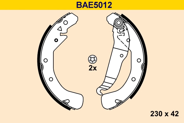 Комплект тормозных колодок BARUM BAE5012