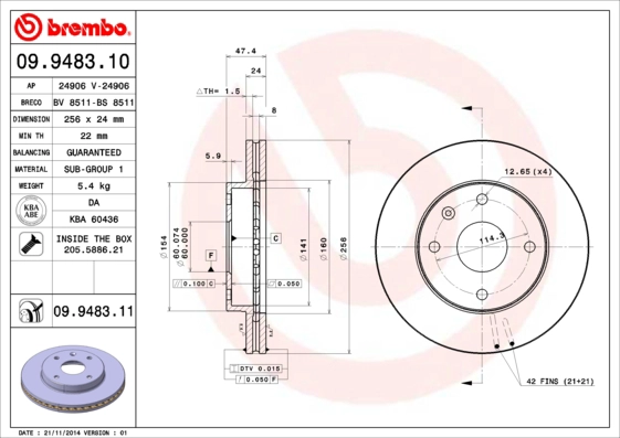 Диск тормозной BRECO BV 8511