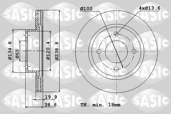 Диск тормозной SASIC 9004219J